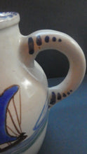 Load image into Gallery viewer, Vintage HONITON POTTERY Stoneware Jug with Hand Painted Viking Galleon Design on Each Side
