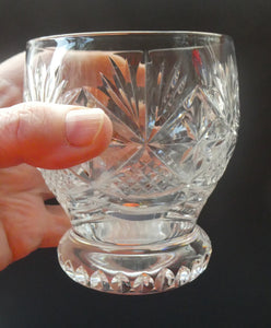 FOUR 1980s WHISKY TUMBLERS Crystal "On the Rocks" Glasses. Prince Regent Pattern by WEBB CORBETT