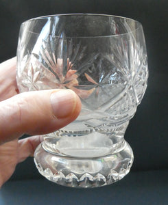 FOUR 1980s WHISKY TUMBLERS Crystal "On the Rocks" Glasses. Prince Regent Pattern by WEBB CORBETT