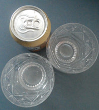 Load image into Gallery viewer, FOUR 1980s WHISKY TUMBLERS Crystal &quot;On the Rocks&quot; Glasses. Prince Regent Pattern by WEBB CORBETT
