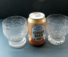 Load image into Gallery viewer, FOUR 1980s WHISKY TUMBLERS Crystal &quot;On the Rocks&quot; Glasses. Prince Regent Pattern by WEBB CORBETT
