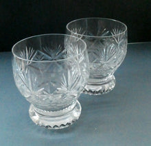 Load image into Gallery viewer, FOUR 1980s WHISKY TUMBLERS Crystal &quot;On the Rocks&quot; Glasses. Prince Regent Pattern by WEBB CORBETT
