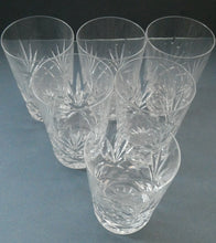 Load image into Gallery viewer, Set of Six 1950s EDINBURGH CRYSTAL Tall OBAN Tumblers. Height 4 1/8 inches

