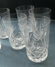 Load image into Gallery viewer, Set of Six 1950s EDINBURGH CRYSTAL Tall OBAN Tumblers. Height 4 1/8 inches
