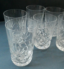 Load image into Gallery viewer, Set of Six 1950s EDINBURGH CRYSTAL Tall OBAN Tumblers. Height 4 1/8 inches
