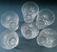 Load image into Gallery viewer, Set of Six 1950s EDINBURGH CRYSTAL Tall OBAN Tumblers. Height 4 1/8 inches
