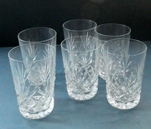 Load image into Gallery viewer, Set of Six 1950s EDINBURGH CRYSTAL Tall OBAN Tumblers. Height 4 1/8 inches
