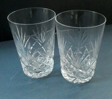 Load image into Gallery viewer, Pair of 1950s EDINBURGH CRYSTAL Tall OBAN Tumblers. Height 4 1/8 inches 
