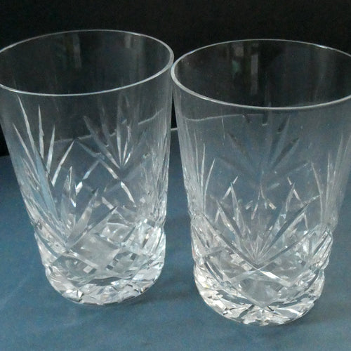 Pair of 1950s EDINBURGH CRYSTAL Tall OBAN Tumblers. Height 4 1/8 inches 