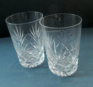 Pair of 1950s EDINBURGH CRYSTAL Tall OBAN Tumblers. Height 4 1/8 inches 