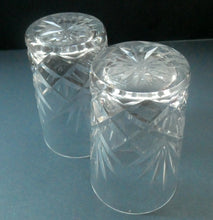Load image into Gallery viewer, Pair of 1950s EDINBURGH CRYSTAL Tall OBAN Tumblers. Height 4 1/8 inches 
