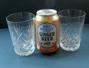 Pair of 1950s EDINBURGH CRYSTAL Tall OBAN Tumblers. Height 4 1/8 inches