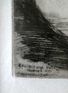 SCOTTISH ART: Rare 1901 GLASGOW INTERNATIONAL EXHIBITION Etching by Susan F. Crawford