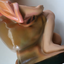 Load image into Gallery viewer, Vintage 1930s Plaster Figurine of a Kneeling Boy with Display Tray. Interesting Shop Window Display Item
