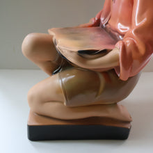 Load image into Gallery viewer, Vintage 1930s Plaster Figurine of a Kneeling Boy with Display Tray. Interesting Shop Window Display Item
