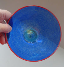 Load image into Gallery viewer, SCANDINAVIAN Art Glass: Large Blue Bowl by Helena Gibson &amp; Two Smaller Ones by Abel Sawe
