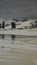 Load image into Gallery viewer, Collectable 1930s Original COLOUR WOODCUT Entitled &quot;Breakers&quot; by Oscar Droege. Pencil Signed
