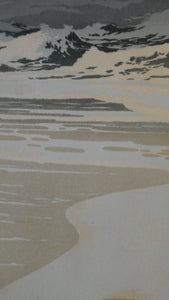 Collectable 1930s Original COLOUR WOODCUT Entitled "Breakers" by Oscar Droege. Pencil Signed
