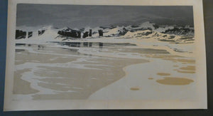 Collectable 1930s Original COLOUR WOODCUT Entitled "Breakers" by Oscar Droege. Pencil Signed