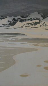 Collectable 1930s Original COLOUR WOODCUT Entitled "Breakers" by Oscar Droege. Pencil Signed