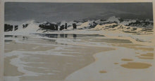 Load image into Gallery viewer, Collectable 1930s Original COLOUR WOODCUT Entitled &quot;Breakers&quot; by Oscar Droege. Pencil Signed
