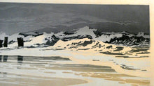 Load image into Gallery viewer, Collectable 1930s Original COLOUR WOODCUT Entitled &quot;Breakers&quot; by Oscar Droege. Pencil Signed
