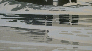 Collectable 1930s Original COLOUR WOODCUT Entitled "Breakers" by Oscar Droege. Pencil Signed