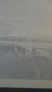 Collectable 1930s Original COLOUR WOODCUT Entitled "Breakers" by Oscar Droege. Pencil Signed