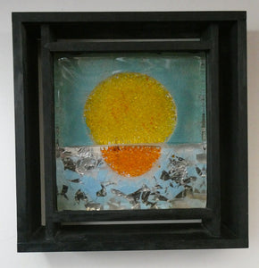 Monica Backtrom Frozen Landscape Plaque for Kosta Boda. Setting Sun (in wooden frame)