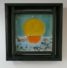 Load image into Gallery viewer, Monica Backtrom Frozen Landscape Plaque for Kosta Boda. Setting Sun (in wooden frame)
