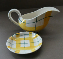 Load image into Gallery viewer, Popular 1950s Gravy Boat Plus Underplate. Attractive Yellow HABITANT Pattern by Meakin
