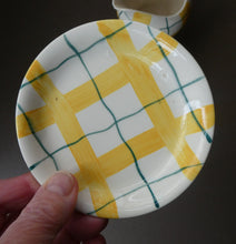 Load image into Gallery viewer, Popular 1950s Milk Jug (&amp; wee underplate) and Open Sugar Bowl. Attractive Yellow HABITANT Pattern by Meakin
