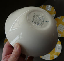 Load image into Gallery viewer, Popular 1950s FOUR Bowls and TWO Side Plates. Attractive Yellow HABITANT Pattern by Meakin
