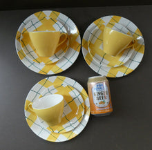 Load image into Gallery viewer, Popular 1950s THREE Trios. Attractive Yellow HABITANT Pattern by Meakin
