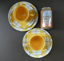 Load image into Gallery viewer, Popular 1950s Pair of Trios. Attractive Yellow HABITANT Pattern by Meakin Media 1 of 13
