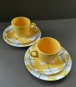 Popular 1950s Pair of Trios. Attractive Yellow HABITANT Pattern by Meakin Media 1 of 13