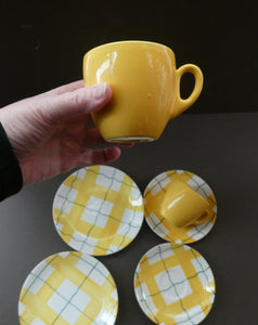 Popular 1950s Pair of Trios. Attractive Yellow HABITANT Pattern by Meakin Media 1 of 13