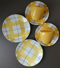 Load image into Gallery viewer, Popular 1950s Pair of Trios. Attractive Yellow HABITANT Pattern by Meakin Media 1 of 13
