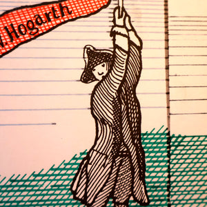 1980s DAVID HOCKNEY "A Rake's Progress" Poster for "An Exhibition of Costume Drawings at the Ashmolean Museum"
