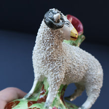 Load image into Gallery viewer, ANTIQUE Victorian 1880s Staffordshire Spill Vase. In the form of a Sheep or Ram
