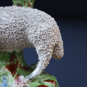 ANTIQUE Victorian 1880s Staffordshire Spill Vase. In the form of a Sheep or Ram