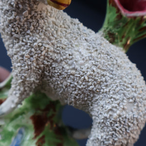 ANTIQUE Victorian 1880s Staffordshire Spill Vase. In the form of a Sheep or Ram
