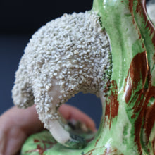Load image into Gallery viewer, ANTIQUE Victorian 1880s Staffordshire Spill Vase. In the form of a Sheep or Ram
