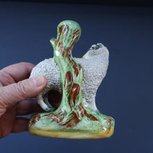Load image into Gallery viewer, ANTIQUE Victorian 1880s Staffordshire Spill Vase. In the form of a Sheep or Ram
