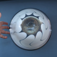 Load image into Gallery viewer, British STUDIO GLASS BOWL by Anthony Stern (1944 - 2022). &quot;White Spiral&quot; Range. Signed and dated 1980
