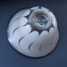 Load image into Gallery viewer, British STUDIO GLASS BOWL by Anthony Stern (1944 - 2022). &quot;White Spiral&quot; Range. Signed and dated 1980
