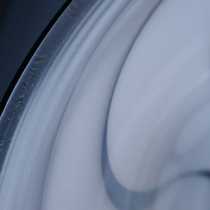 British STUDIO GLASS BOWL by Anthony Stern (1944 - 2022). "White Spiral" Range. Signed and dated 1980