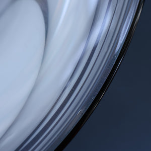 British STUDIO GLASS BOWL by Anthony Stern (1944 - 2022). "White Spiral" Range. Signed and dated 1980