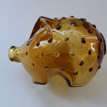 Load image into Gallery viewer, Vintage 1960s Amber Danish Glass HOLMEGAARD Piggy Bank Designed by Jacob Bang
