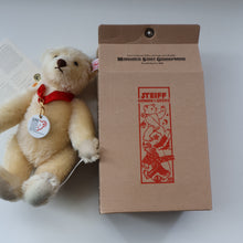 Load image into Gallery viewer, Sweet 2002 Small White Vintage STEIFF BEAR. Limited Edition Centenary Bear with Ceramic Medallion (671043)
